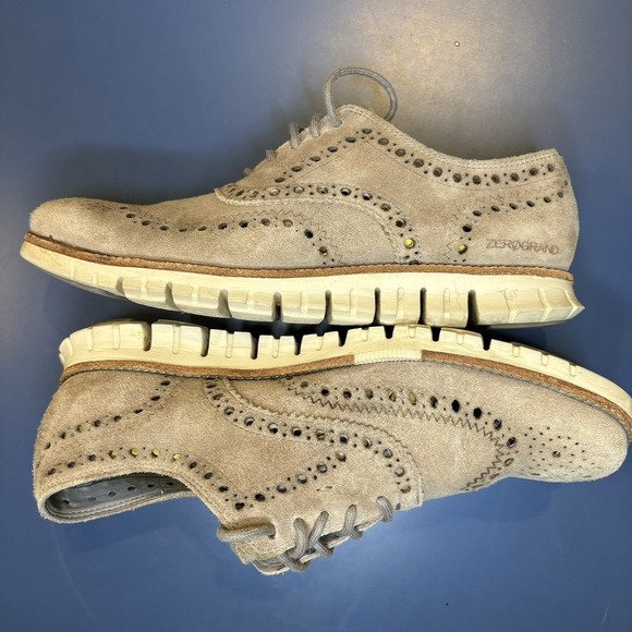 Cole Haan Zerogrand Wingtip Oxford Shoes Beige C12980 Mens Size 8.5 - Picture 10 of 12